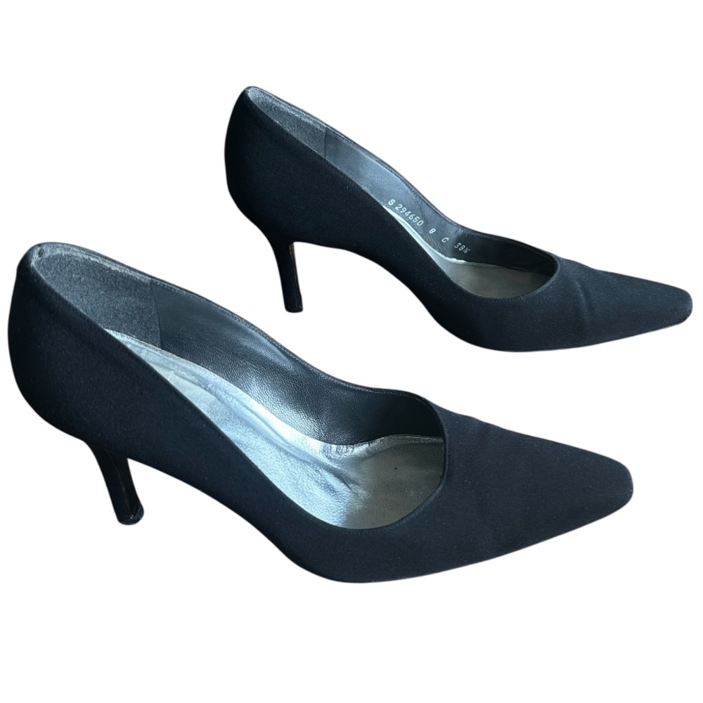 Stuart Weitzman Classic Black Power Heels Pumps Stilletto Shoes EUC sz 8